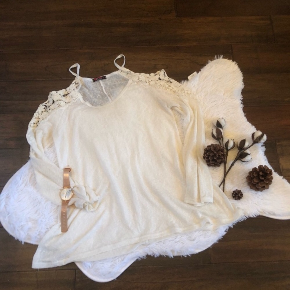 T Party cold shoulder flowy shirt